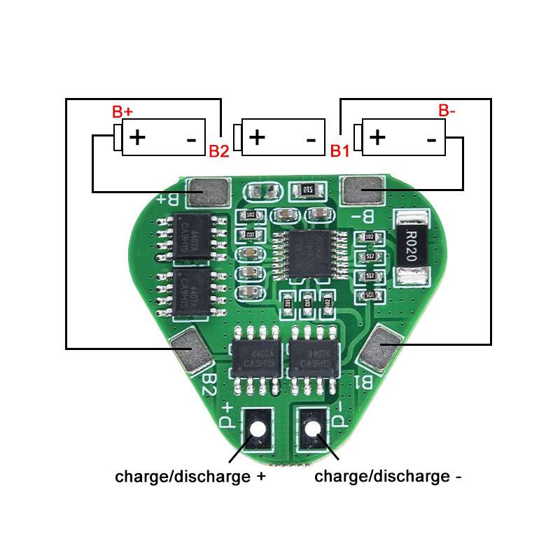 Schéma de câblage carte protection 3S 8A 12V